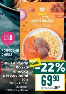 Billa BILLA Ready Rajská omáčka s těstovinami nabídka