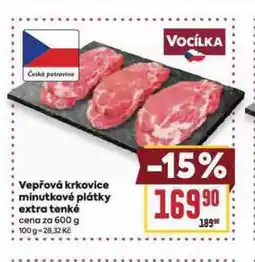 Billa Vepřová krkovice minutkové plátky extra tenké nabídka