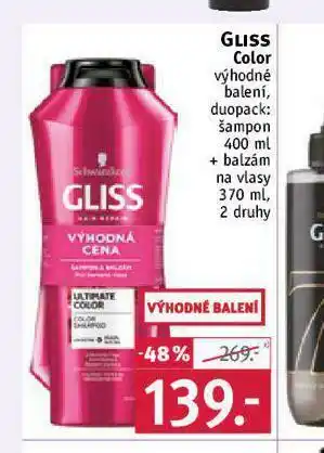 Rossmann Gliss color šampon + balzám nabídka