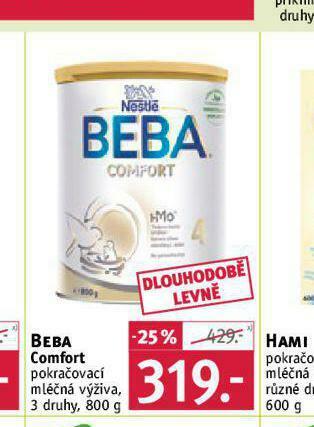 Rossmann Beba comfort pokračovací mléčná výživa nabídka