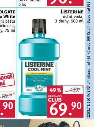 Rossmann Listerine ústní voda nabídka