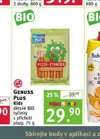 Genuss plus kids dětské tyčinky s příchutí
