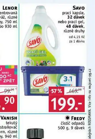 Rossmann Savo prací prostředek nabídka