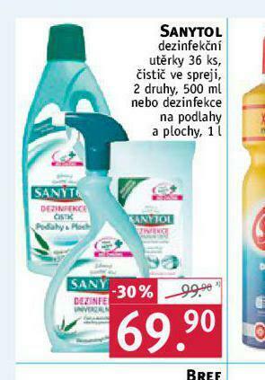 Rossmann Sanytol čistič ve spreji nabídka