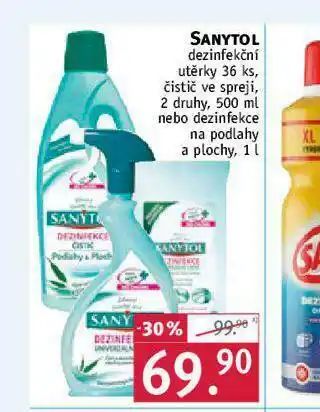 Rossmann Sanytol dezinfekce na podlahy nabídka