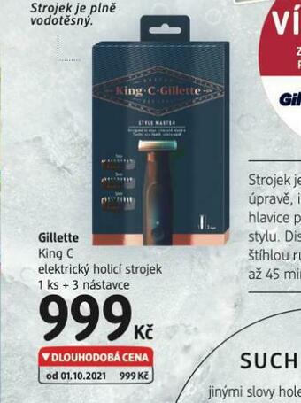 dm drogerie Gillette king c elektrický holicí strojek nabídka