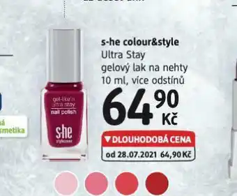 dm drogerie S.he colour&amp;style gelový lak na nehty nabídka