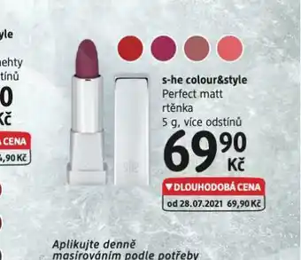 S.he colour&amp;style rtěnka