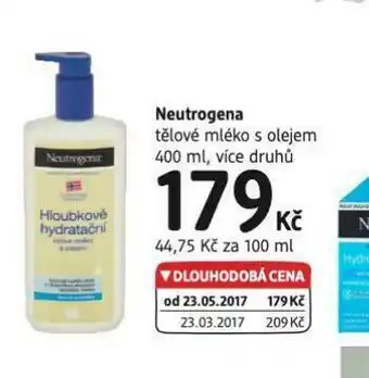 dm drogerie Neutrogena tělové mléko s olejem nabídka