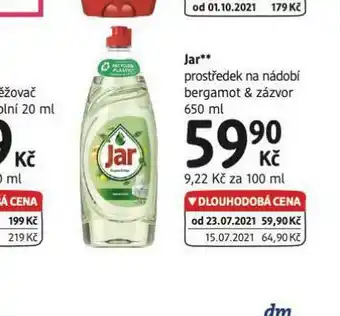 dm drogerie Jar prostředek na mytí nádobí nabídka