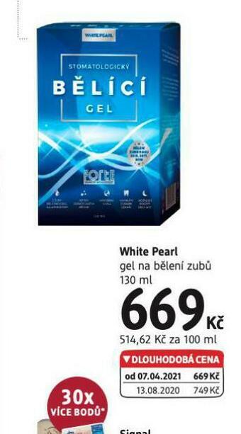 dm drogerie White pearl gel na bělení zubů nabídka