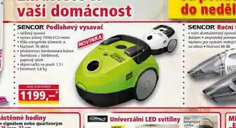 Norma Sencor podlahový vysavač nabídka