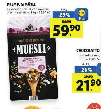 Lidl Premium müsli nabídka