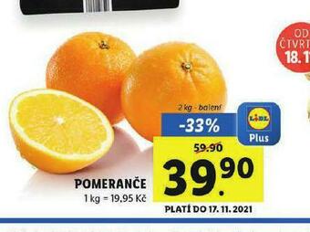 Lidl Pomeranče nabídka
