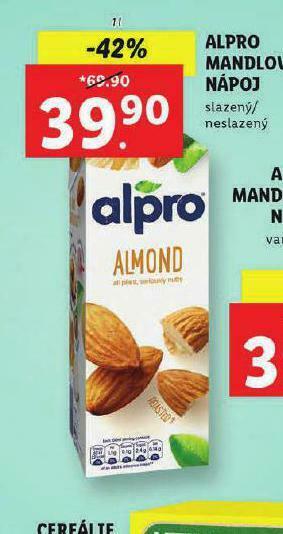 Lidl Alpro mandlový nápoj nabídka