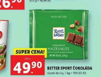 Lidl Ritter sport čokoláda nabídka