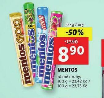 Lidl Mentos nabídka