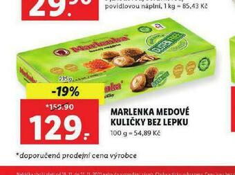 Lidl Marlenka medové kuličky bez lepku nabídka