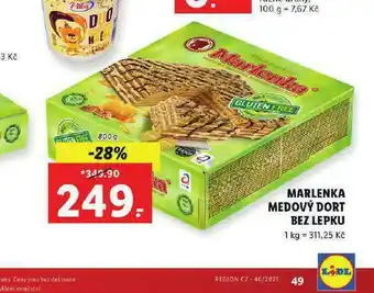 Lidl Marlenka medový dor bez lepku nabídka