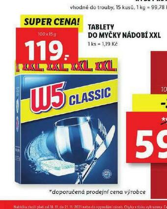Lidl W5 tablety do myčky nabídka