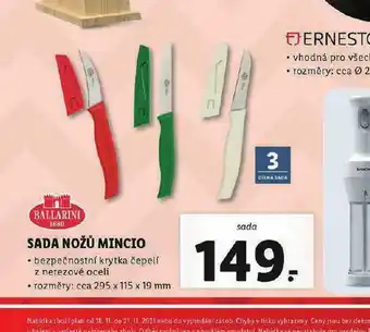 Lidl Sada nožů mincio nabídka