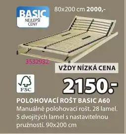 JYSK Polohovací Rošt Basic a60 nabídka