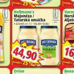Norma Hellman´s tatarská omáčka, majonéza nabídka