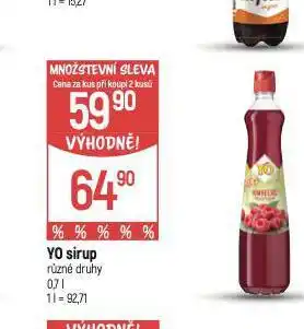 Globus Yo sirup nabídka