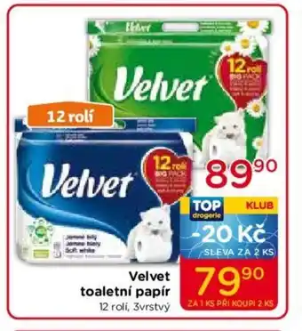 TOP drogerie Velvet toaletní papír nabídka