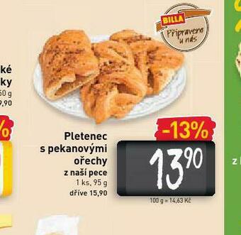 Billa Pletenec s pekanovými ořechy nabídka