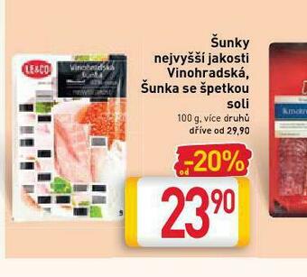 Billa Vinohradská šunka nabídka