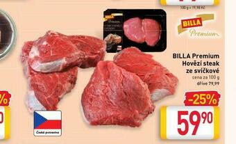 Billa Billa premium hovězí steak ze svíčkové nabídka