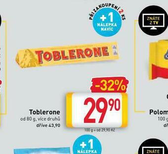 Billa Toblerone nabídka