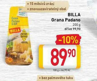 Billa Billa grana padano nabídka