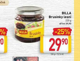 Billa Billa brusinky lesní nabídka
