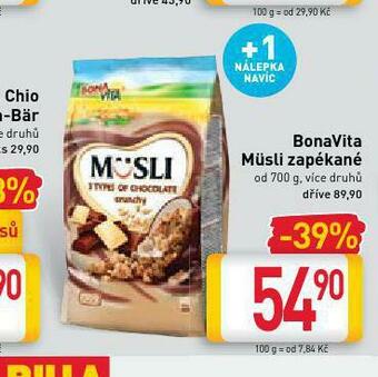 Billa Bonavita müsli zapékané nabídka