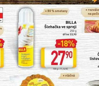 Billa Billa šlehačka ve spreji nabídka