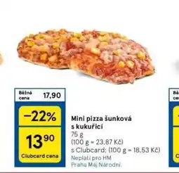 Tesco Mini pizza šunková s kukuřicí nabídka