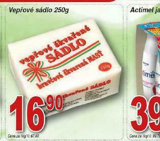 Lidl Vepřové sádlo nabídka