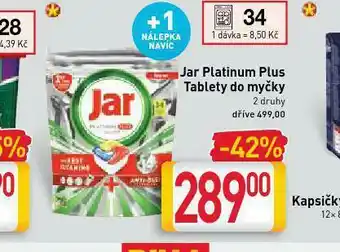Billa Jar platinum plus tablety do myčky nabídka