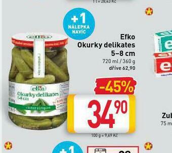Billa Efko okurky delikates nabídka