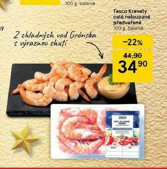 Tesco Krevety celé neloupané předvařené nabídka