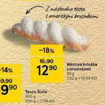 Tesco Máslová brioška s brusinkami nabídka