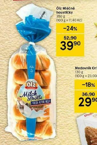 Tesco Ölz mléčné houstičky nabídka