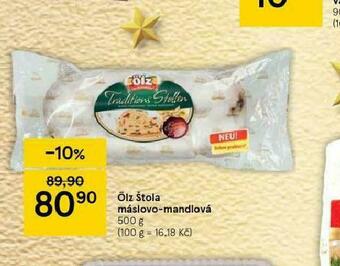 Tesco Ölz štola máslovo-mandlová nabídka