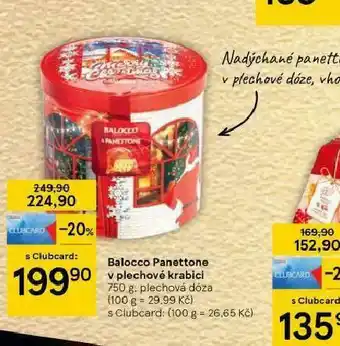 Tesco Balocco panettone v plechové krabici nabídka