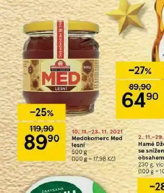 Tesco Medokomerc med lesní nabídka