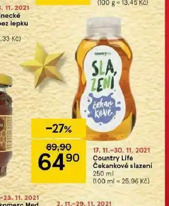 Tesco Country life čekankové slazení nabídka