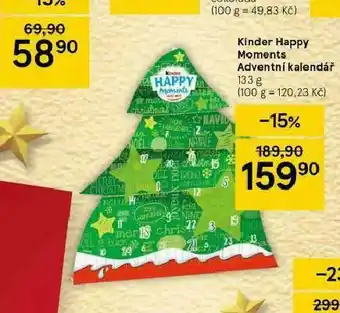 Tesco Kinder happy moments adventní kalendář nabídka