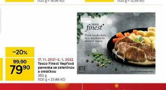 Tesco finest vepřová panenka se zeleninou a omáčkou